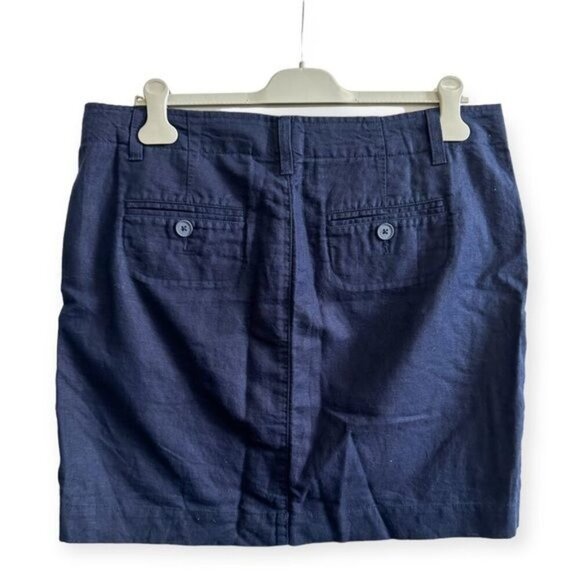 NWT GAP Utility  Mini Skirt, Blue, Size 12 Tall, Linen/Cotton blend - Picture 2 of 10